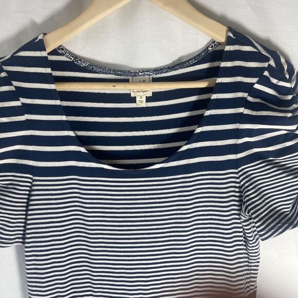 Anthropologie 1.9 One September Multi Stripe Seafarer Dress Ruched Sleeve Sz S - Picture 5 of 12